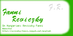 fanni reviczky business card